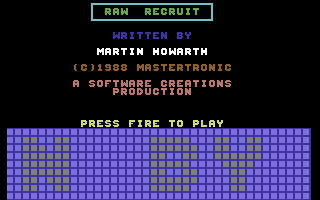 Raw Recruit screenshot 2 for Commodore 64